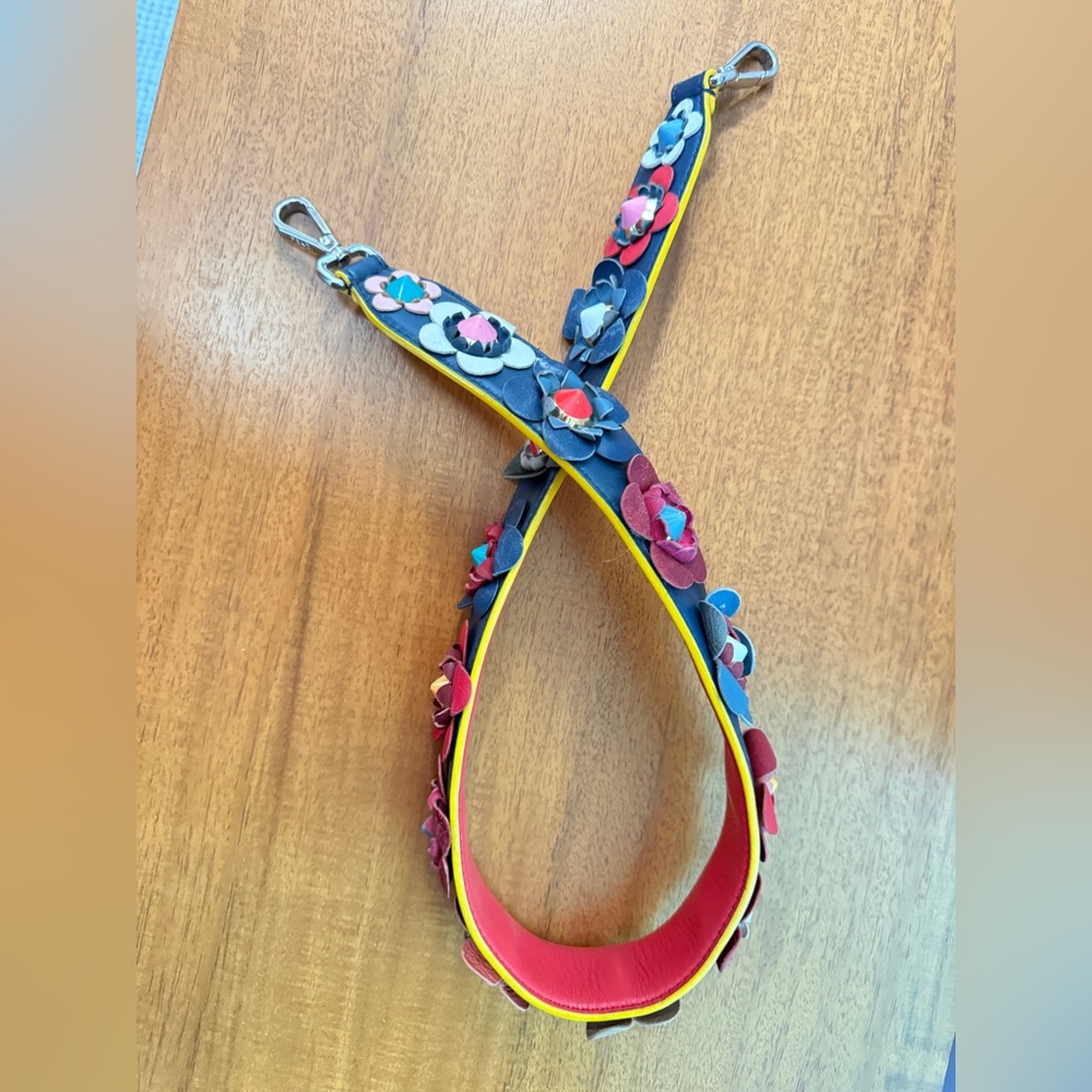 Fendi multi color flower bag strap